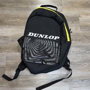 Dunlop SX Club Tennis Backpack Black Yellow Bold White Brand Logo Sports Leisure